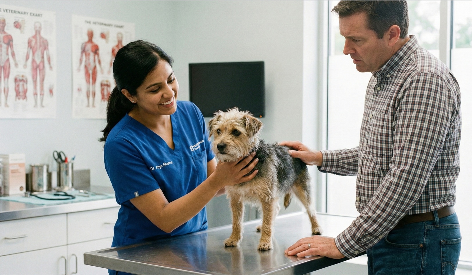 Professional dog trainer working with a dog